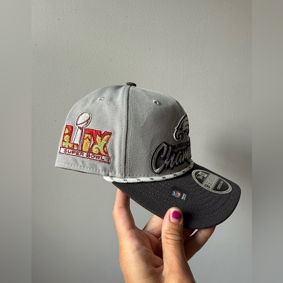 NEW Philadelphia Eagles Era Super Bowl 59 LIX Champions 9SEVENTY Hat Gray OS - Picture 2 of 9